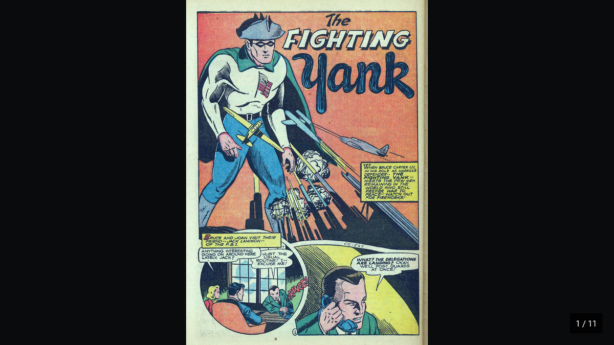 The Navarre comics reader, showing a page of a comic book.